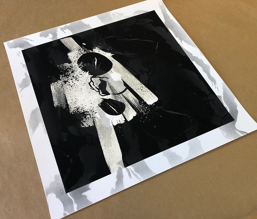 Aaron “Angry Woebots” Martin - Silent Masher 2 Giclee Hand Embellished Print Aaron “Angry Woebots” Martin - Silent Masher 2 Giclee Hand Embellished Print - Silent Stage Gallery