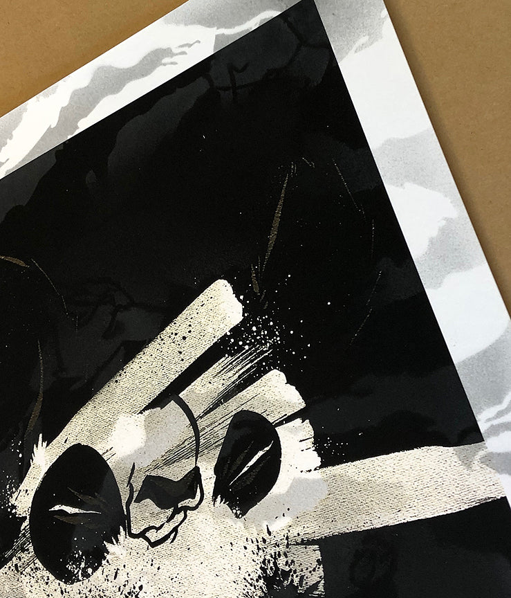 Aaron “Angry Woebots” Martin - Silent Masher 2 Giclee Hand Embellished Print Aaron “Angry Woebots” Martin - Silent Masher 2 Giclee Hand Embellished Print - Silent Stage Gallery