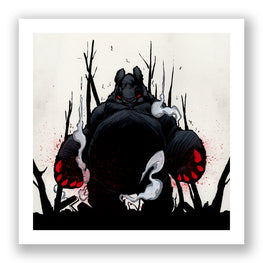 Aaron Woes Martin "Angry Woebots" - Panda King 3 Nightmare Giclee Print - Silent Stage Gallery