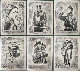 Shepard Fairey "Damaged Times" Show 6 Print Set Signed 2017
