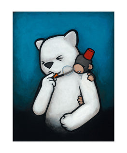 Luke Chueh "Monkey On My Back" Rude Awakening Giclee Print - Silent Stage Gallery