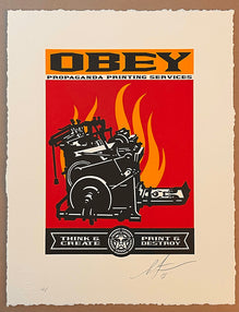 Shepard Fairey "PRINT & DESTROY" Obey Letterpress AP