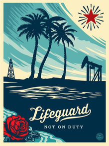 Shepard Fairey "Lifeguard Not On Duty" Obey Large Format Print