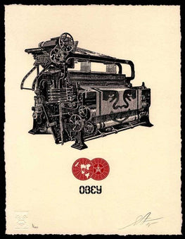 Shepard Fairey "Printing Press" Obey Letterpress AP