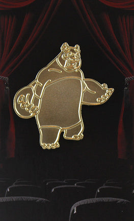 Aaron Woes Martin "Angry Woebots" - Panda King 3 Gold Pin - Silent Stage Gallery