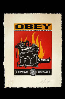 Shepard Fairey "Think & Create - Print & Destroy" Obey Letterpress AP